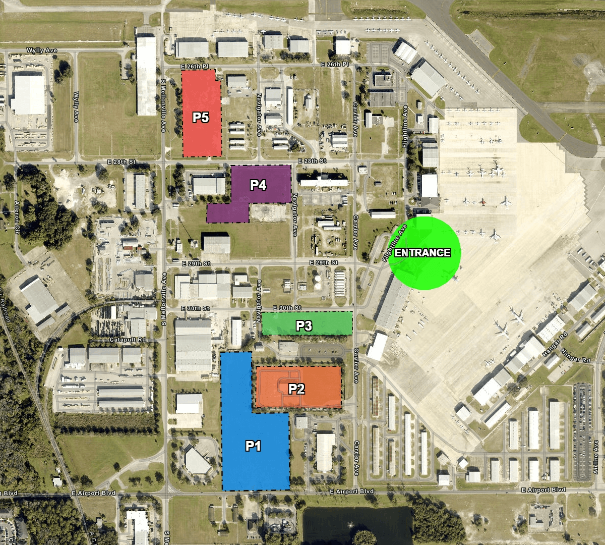 Aviation Day Parking Map